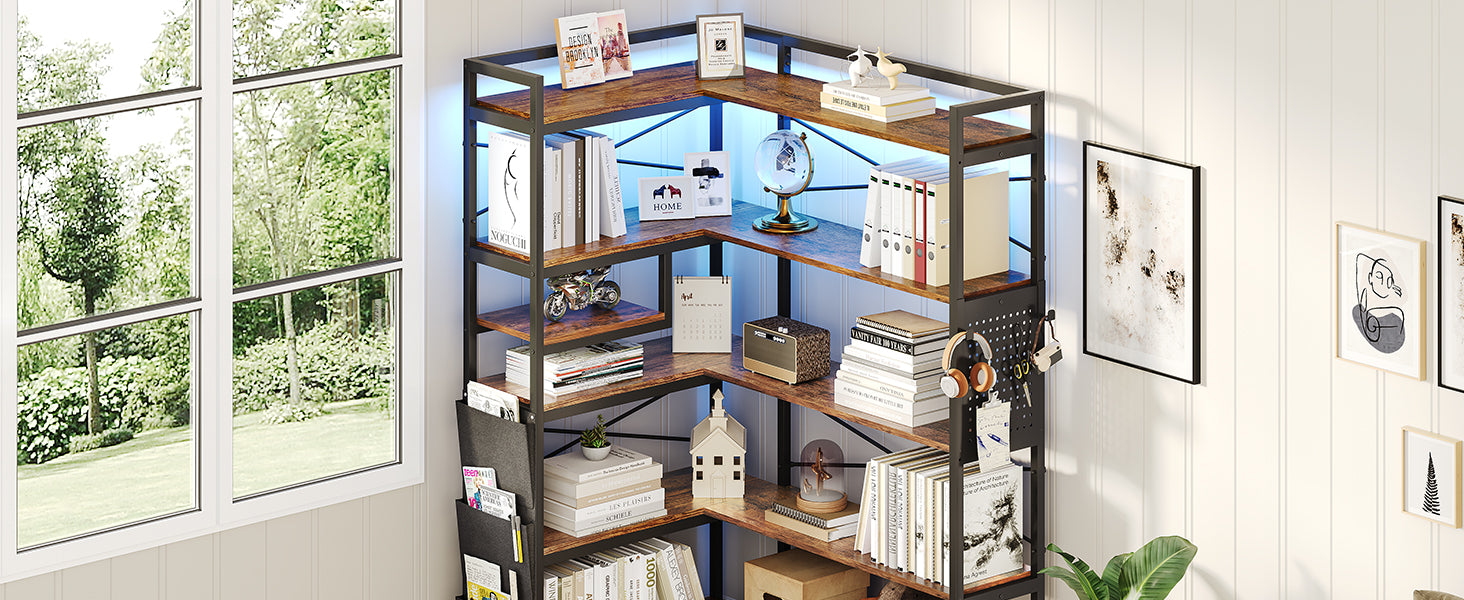 Corner Bookshelf, Convertible Book Shelf W Bookcase IN USA.