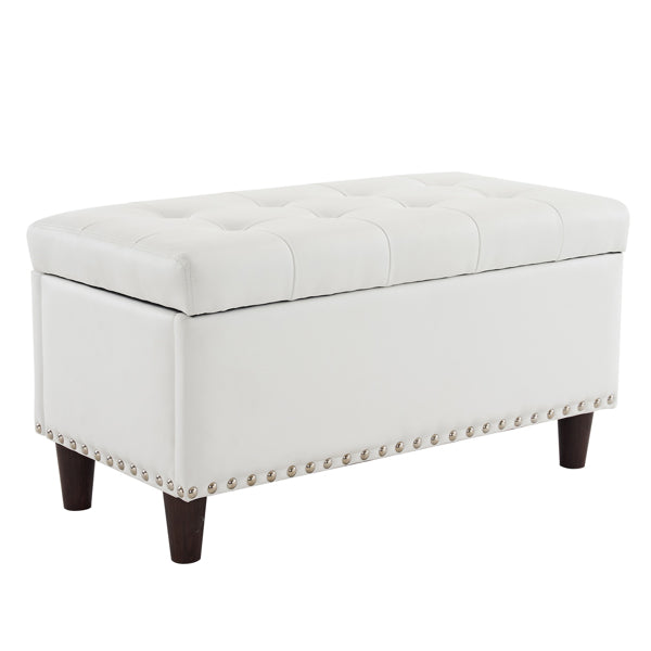 Storage Copper Nails Bedside Stool Footstool Off-White IN USA.