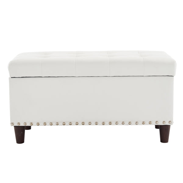 Storage Copper Nails Bedside Stool Footstool Off-White IN USA.