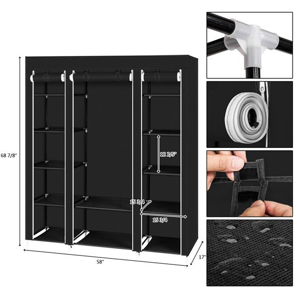 Portable Clothes Closet Wardrobe Storage Organizer IN USA.