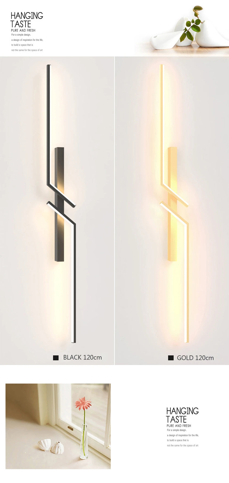 LED Wall Lamp Modern Minimalist Strip Wall Decor Lights Lighting IN USA.