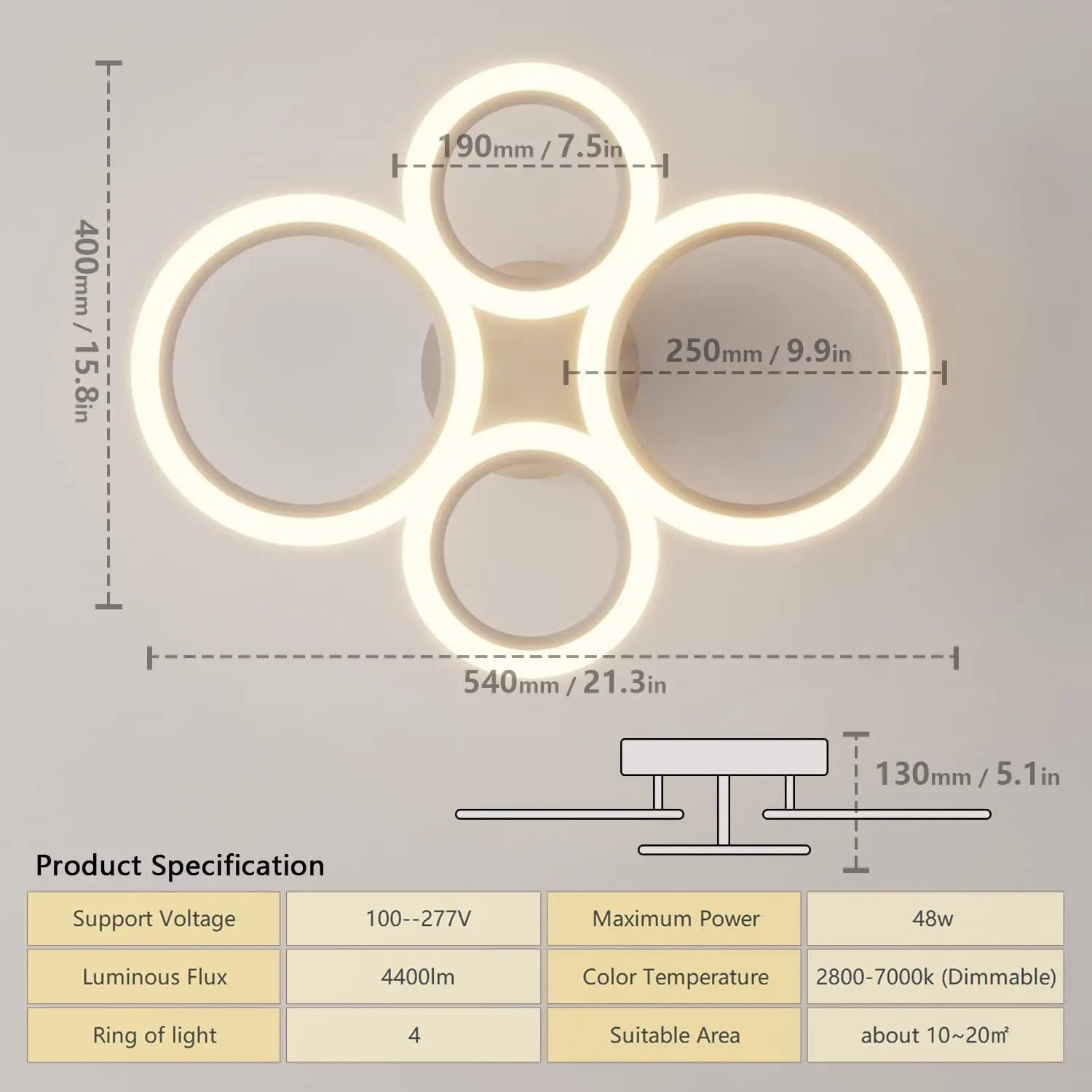 Modern LED Ceiling Chandelier Lights Ring Home IN USA.