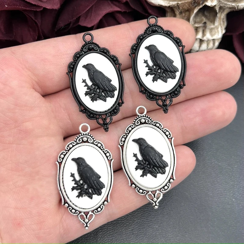 Raven Relief Charms Halloween Witch Pendant Fit Jewelry in USA