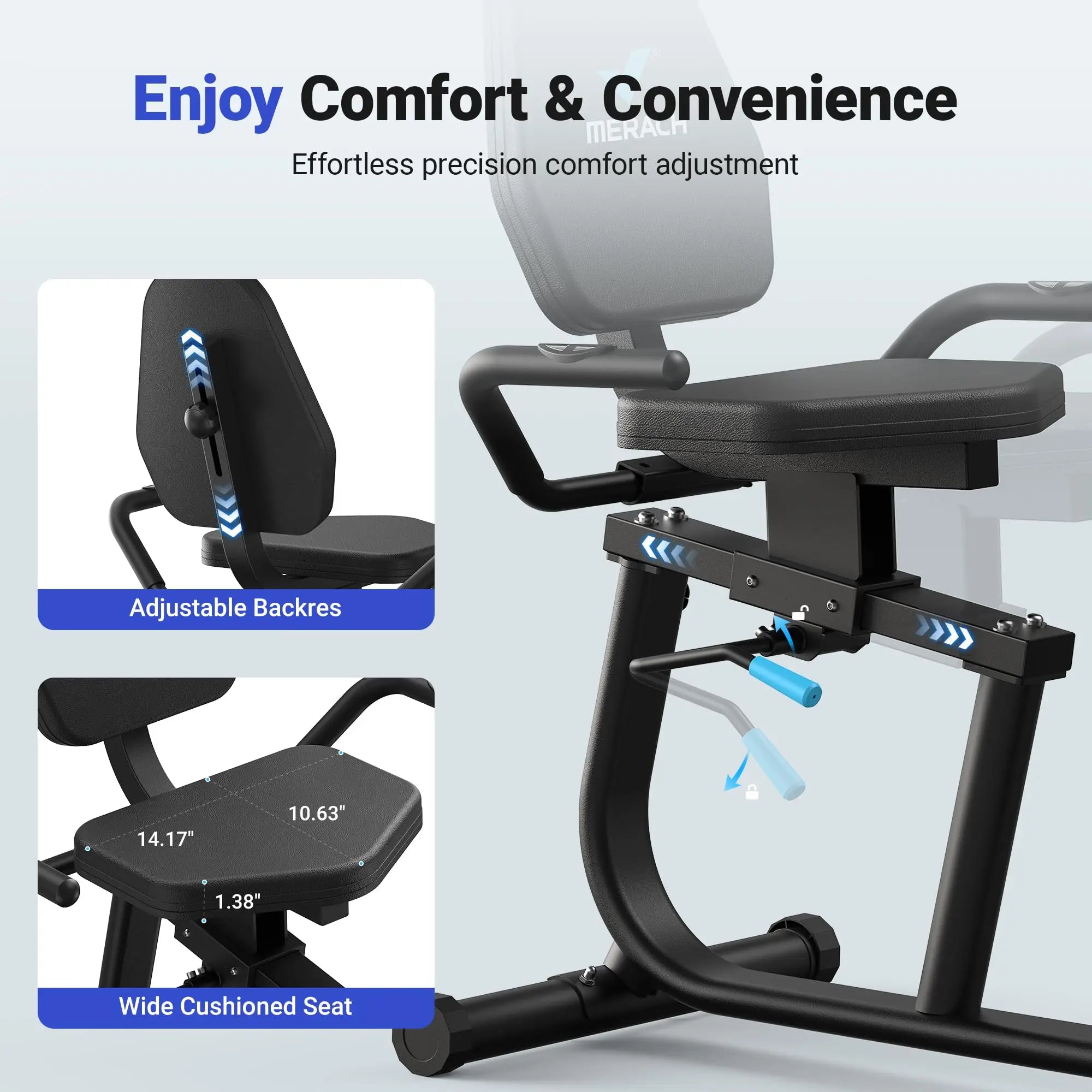 MERACH Recumbent Exercise Bike Home Upgraded Durable Magnetic in USA