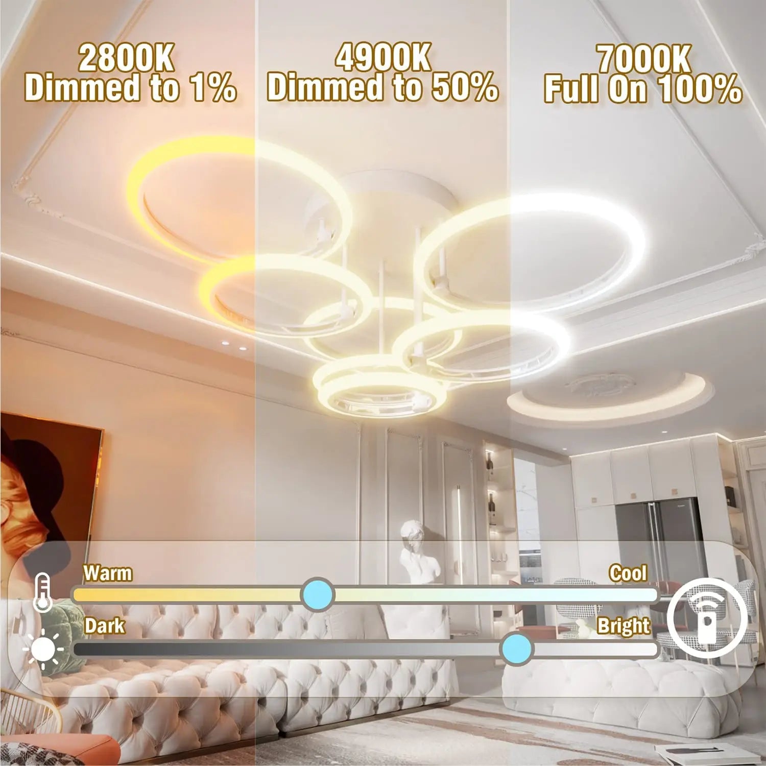 Modern LED Ceiling Chandelier Lights Ring Home IN USA.