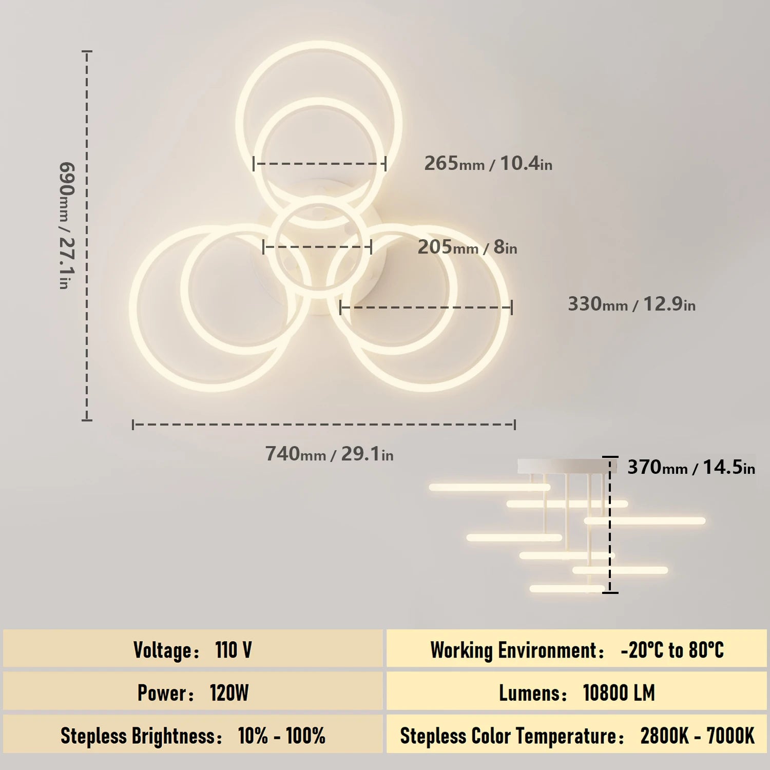 Modern LED Ceiling Chandelier Lights Ring Home IN USA.