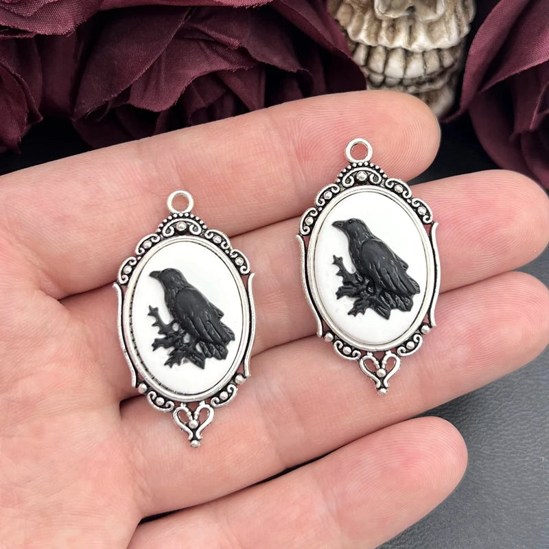 Raven Relief Charms Halloween Witch Pendant Fit Jewelry in USA