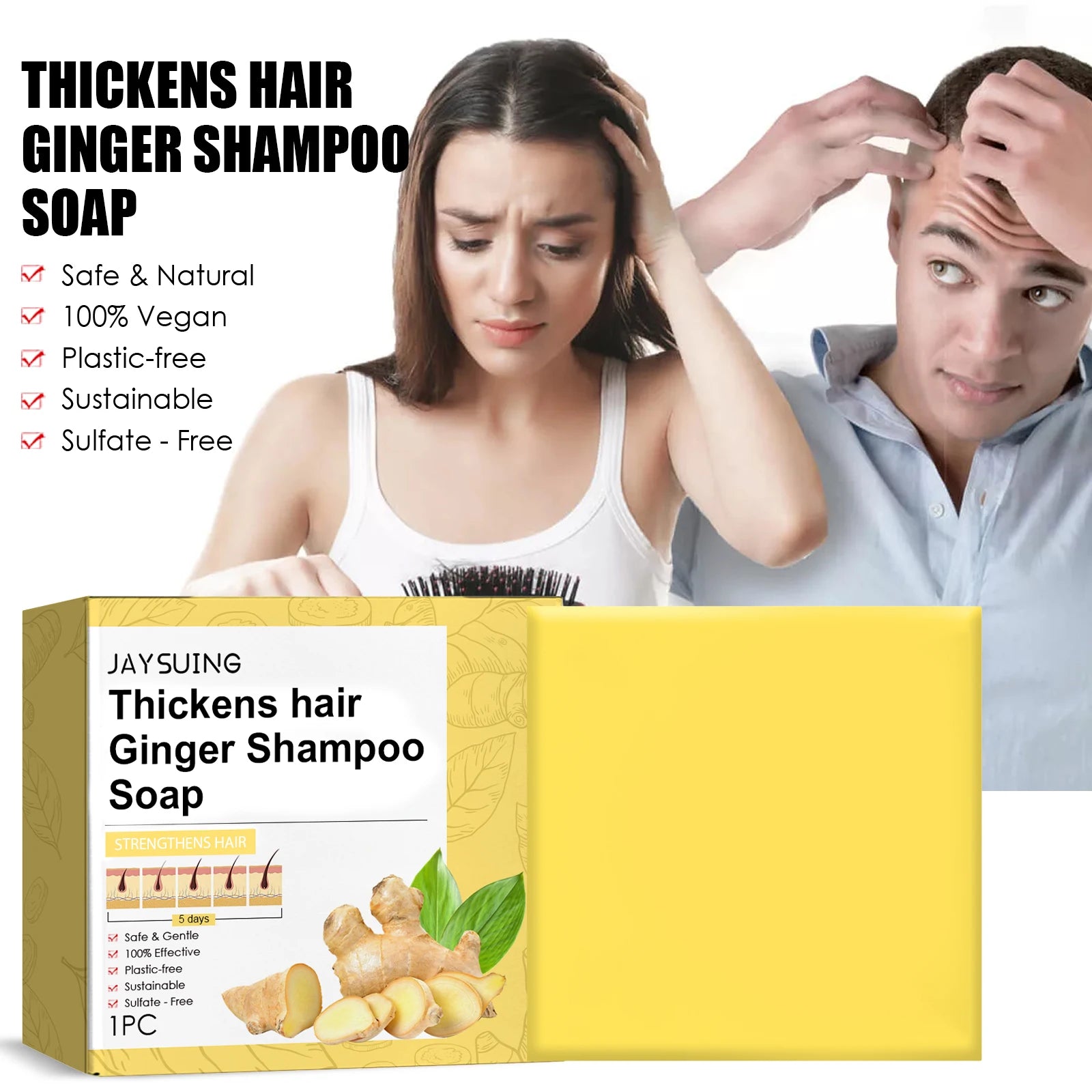 Ginger No Silicone Oil Promote Hair Growth Soap in USA