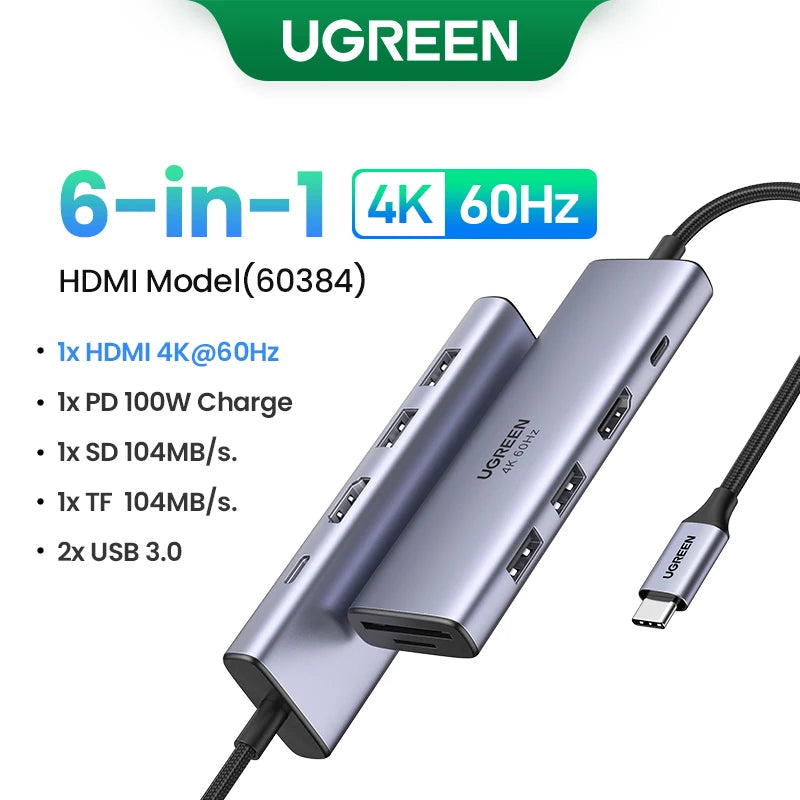 UGREEN USB HUB Type HDMI Ethernet MacBook iPad IN USA.