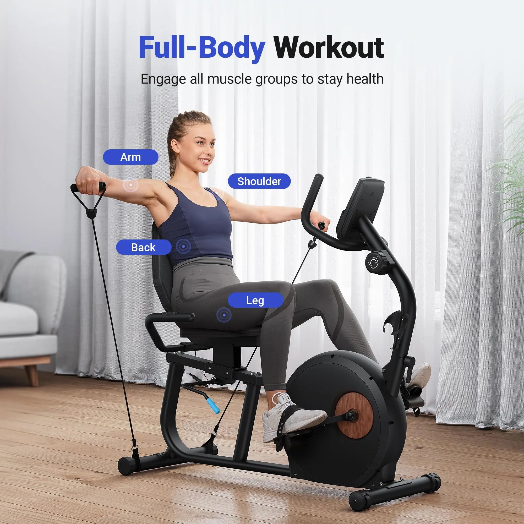 MERACH Recumbent Exercise Bike Home Upgraded Durable Magnetic in USA