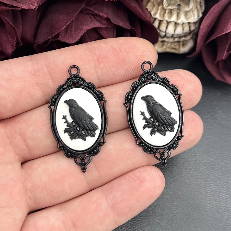 Raven Relief Charms Halloween Witch Pendant Fit Jewelry in USA