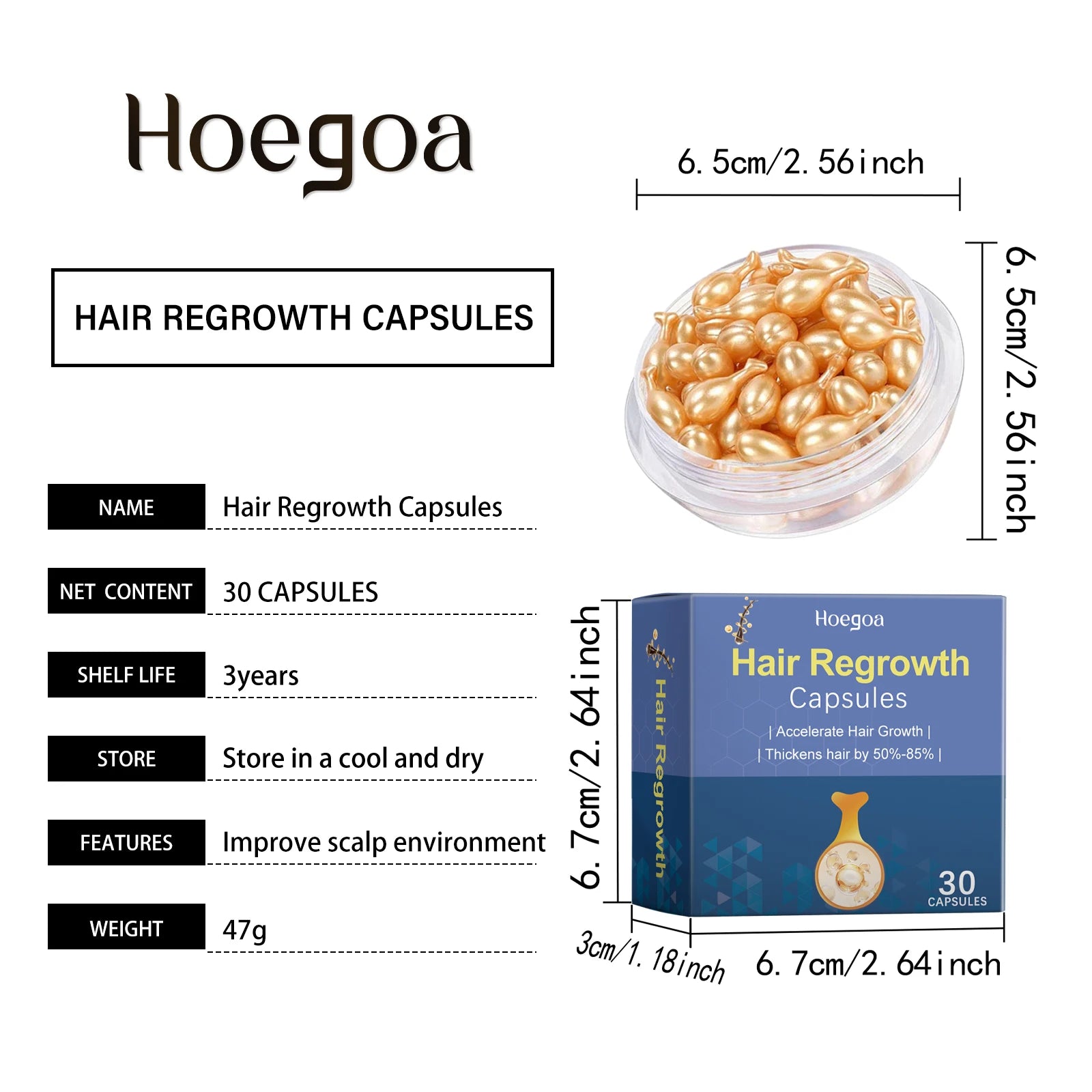 Hair Regrowth Capsules Thickens Accelerate Hair Growth in USA