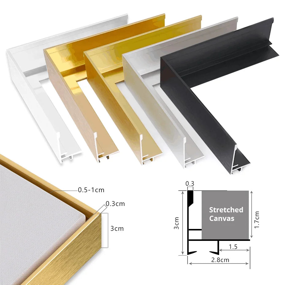 Canvas Floater Frame DIY Kit Metal Gold Large IN USA.