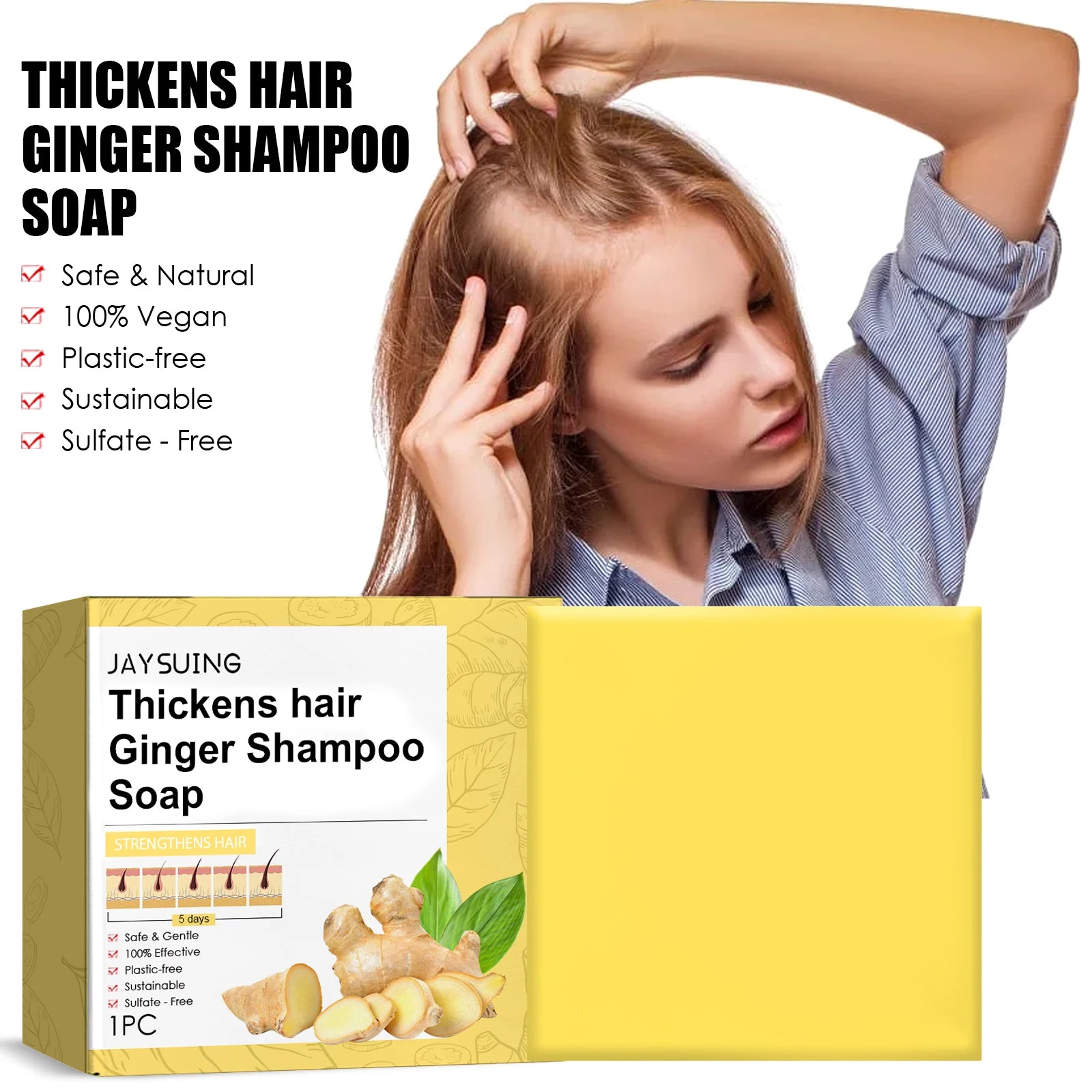 Ginger No Silicone Oil Promote Hair Growth Soap in USA