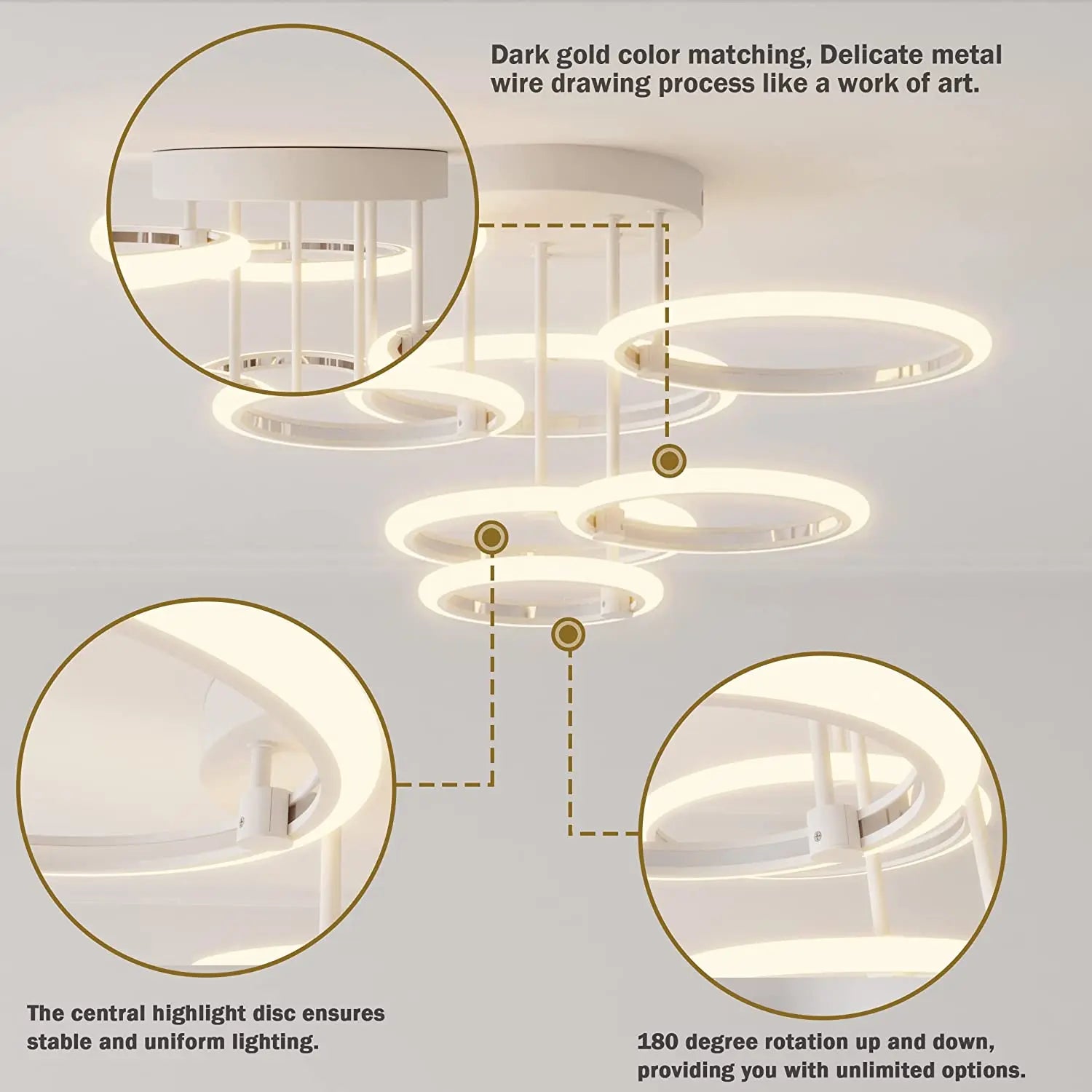 Modern LED Ceiling Chandelier Lights Ring Home IN USA.