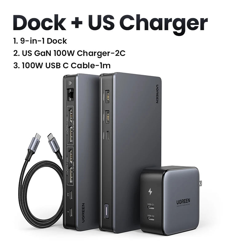 UGREEN Docking Station 9-IN-1 HUB USB 4K60Hz HDMI DisplayPort in USA.