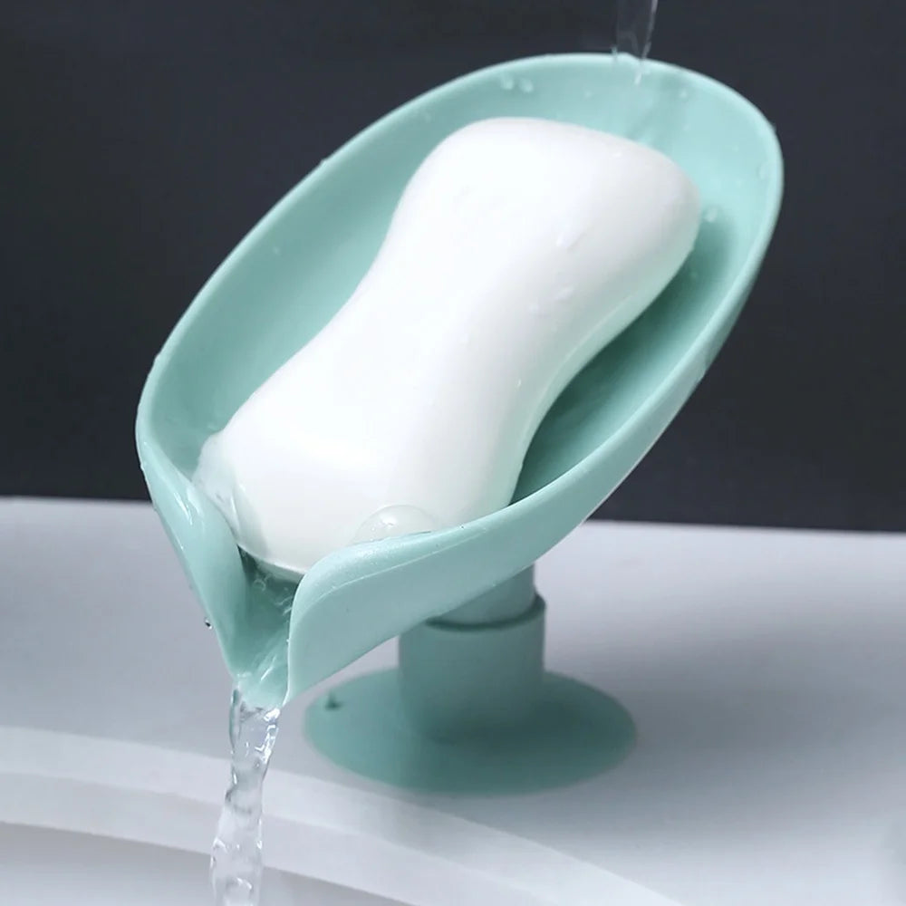 Leaf Shape Soap Box Drain Soap Holder Bathroom Accessories