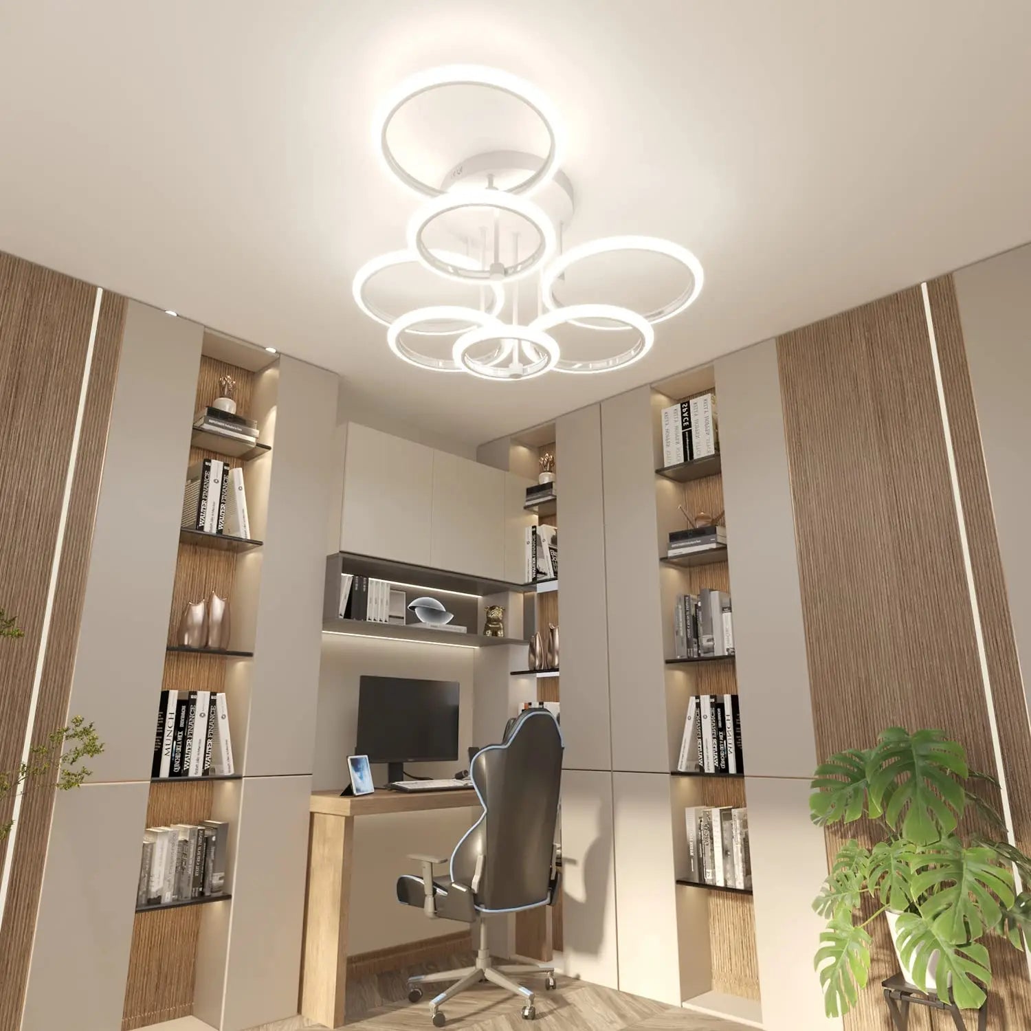 Modern LED Ceiling Chandelier Lights Ring Home IN USA.