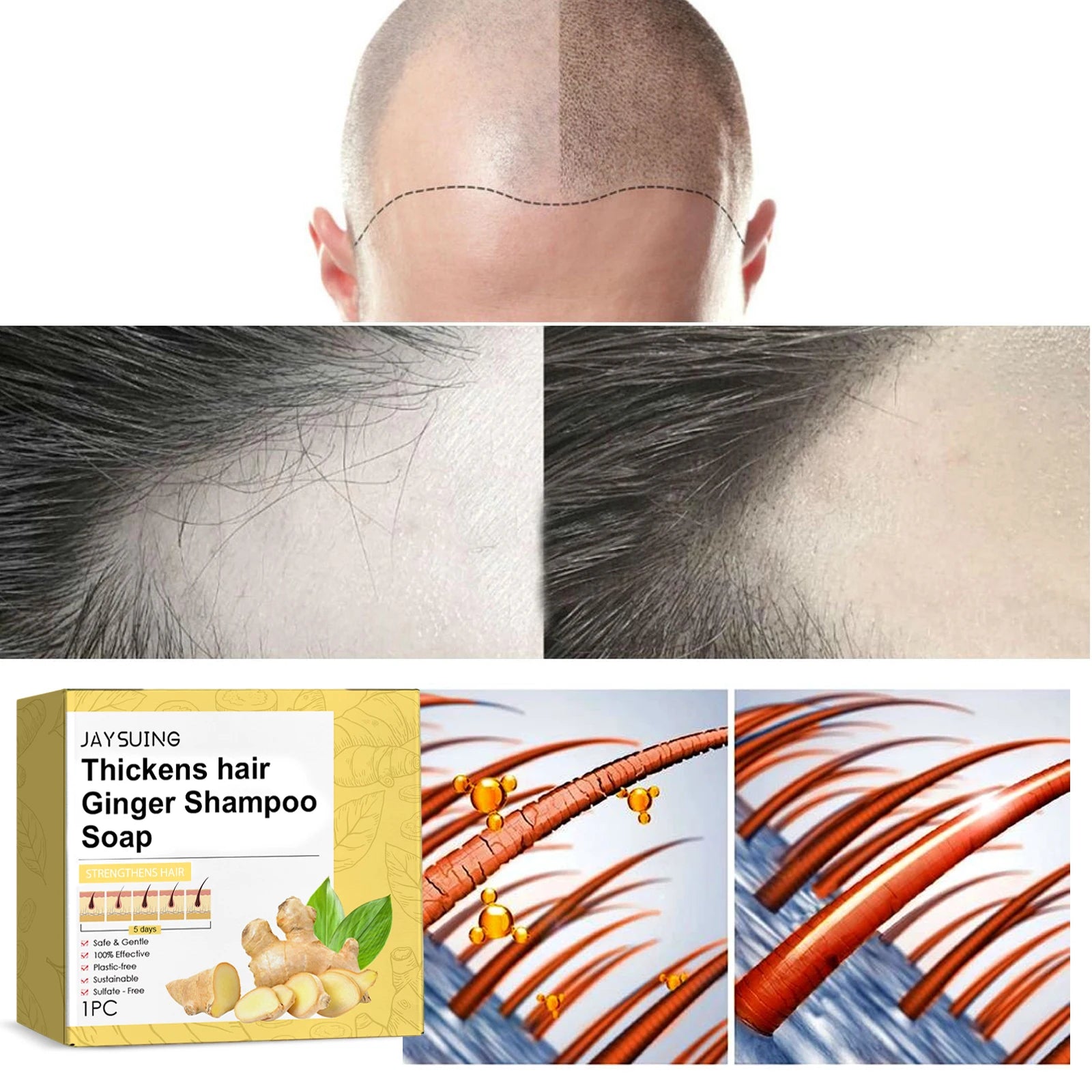 Ginger No Silicone Oil Promote Hair Growth Soap in USA