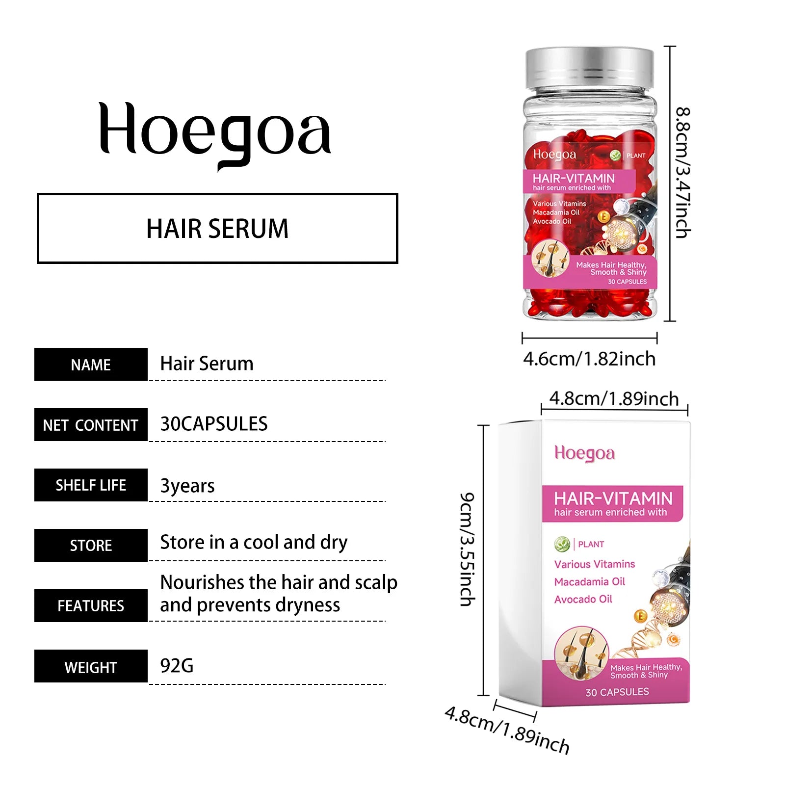 Hoegoa Hot Sale Leave No Rinse Hair Vitamin Capsules in USA