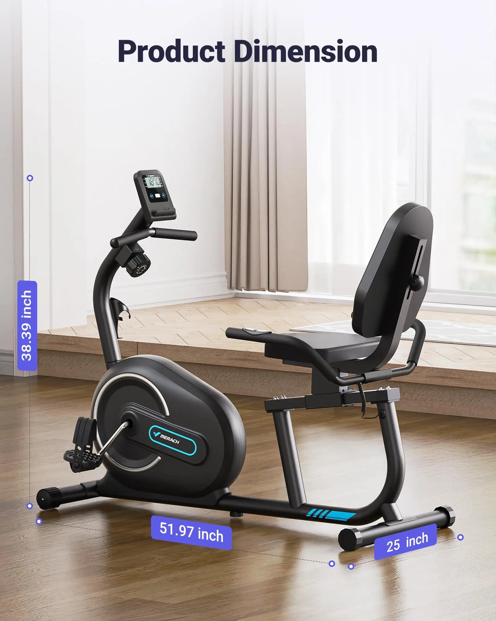 MERACH Recumbent Exercise Bike Home Smart Bluetooth Exclusive in USA