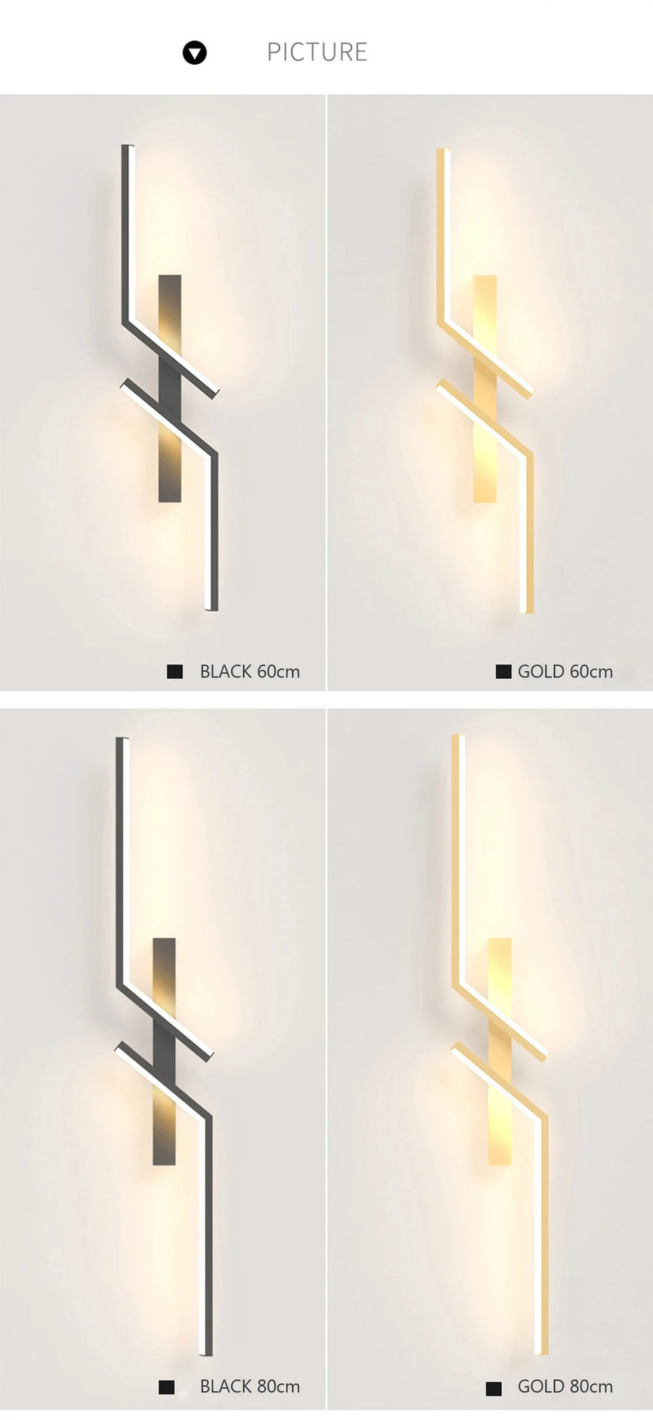 LED Wall Lamp Modern Minimalist Strip Wall Decor Lights Lighting IN USA.