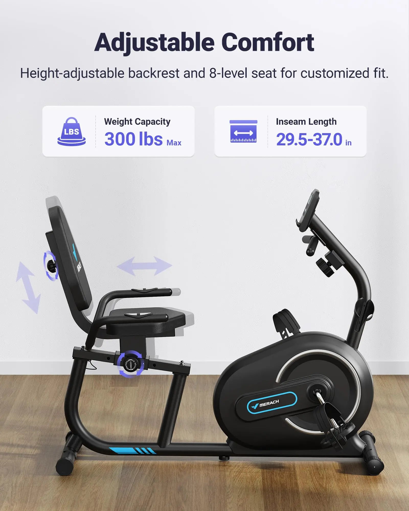 MERACH Recumbent Exercise Bike Home Smart Bluetooth Exclusive in USA