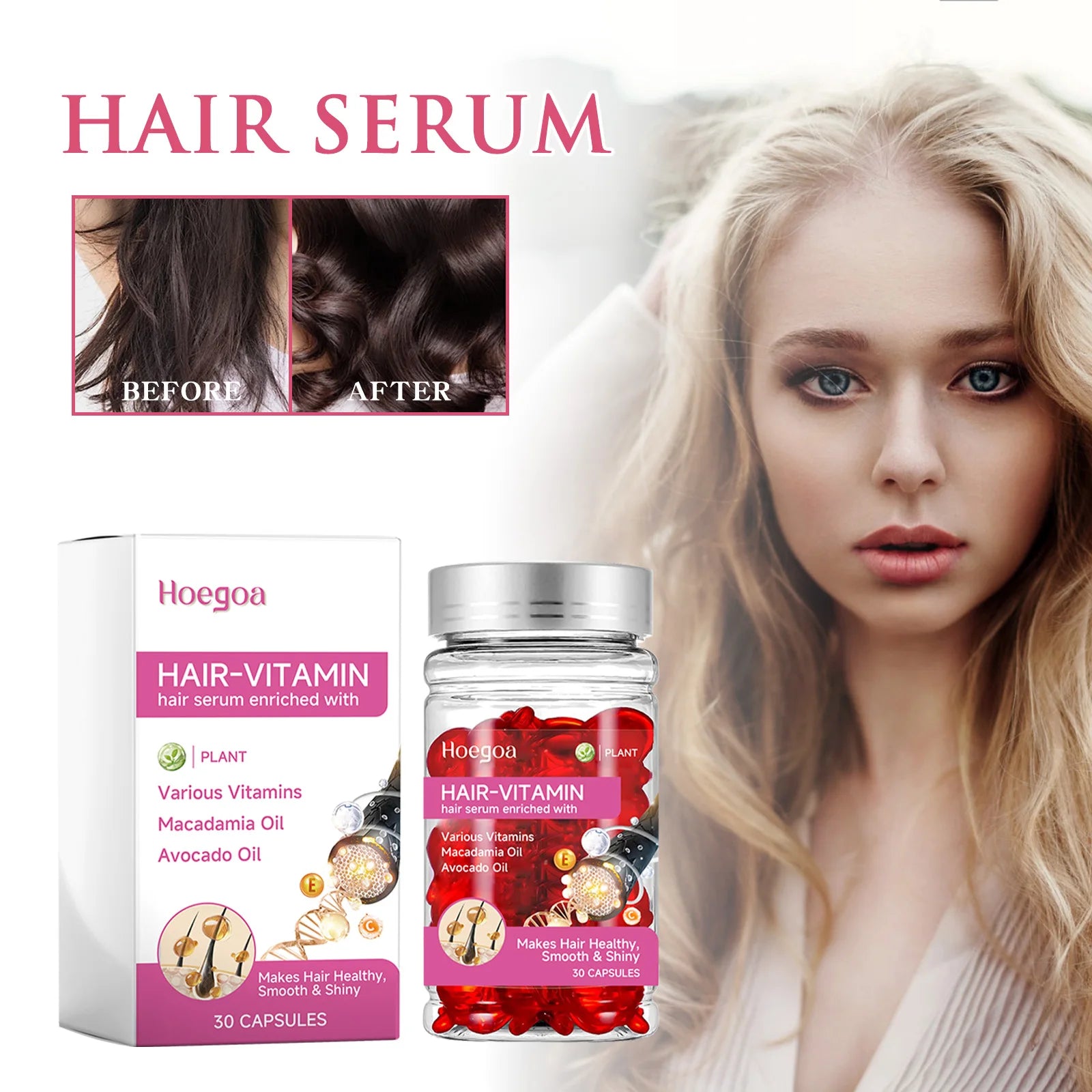 Hoegoa Hot Sale Leave No Rinse Hair Vitamin Capsules in USA