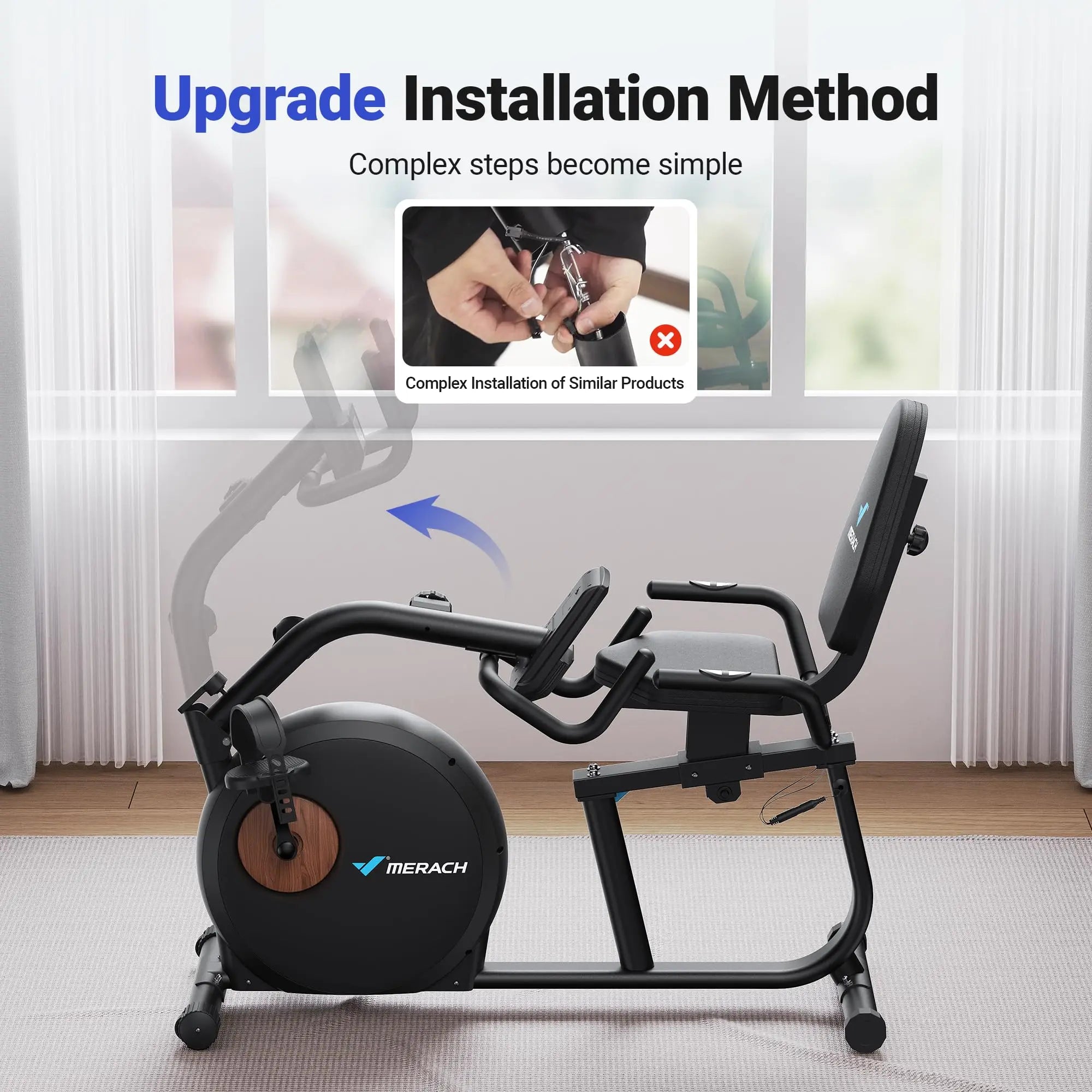 MERACH Recumbent Exercise Bike Home Upgraded Durable Magnetic in USA