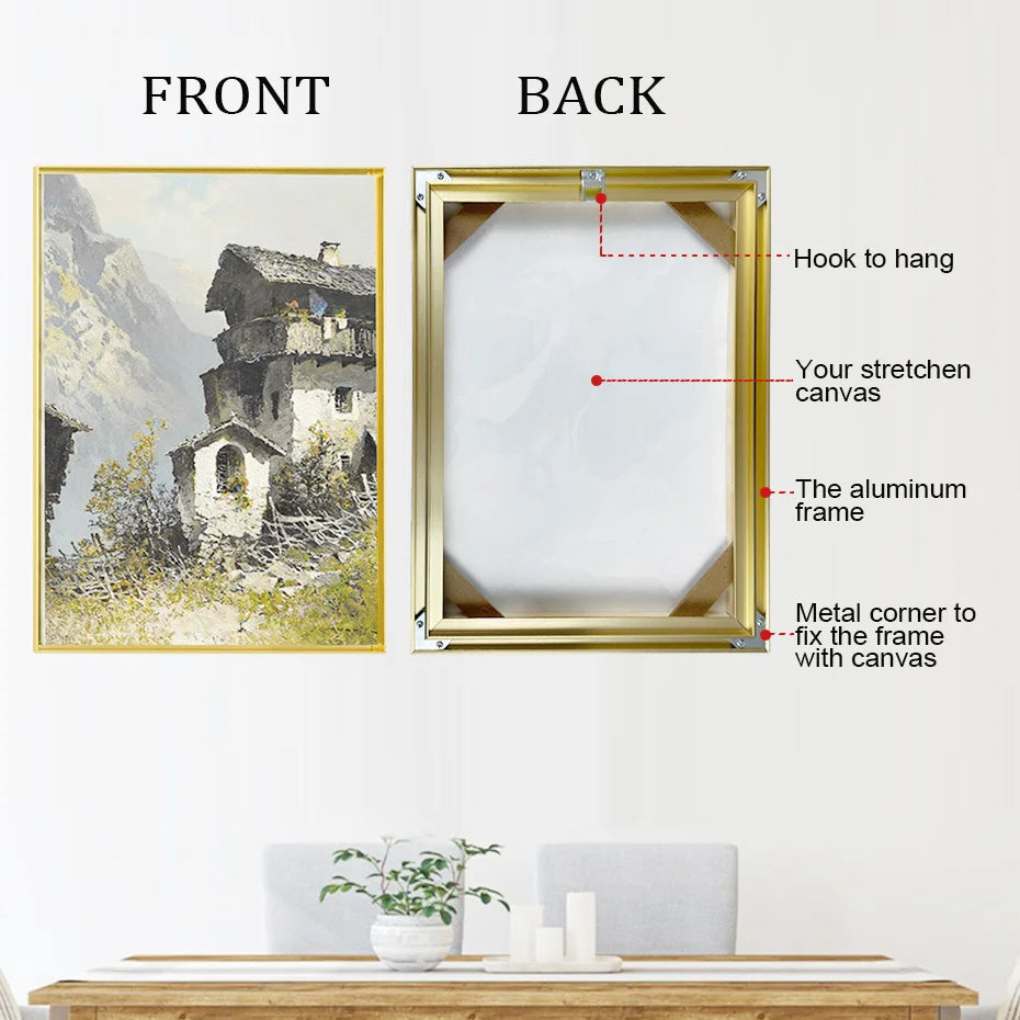 Canvas Floater Frame DIY Kit Metal Gold Large IN USA.