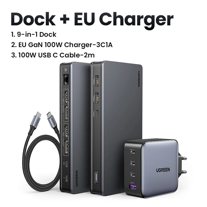 UGREEN Docking Station 9-IN-1 HUB USB 4K60Hz HDMI DisplayPort in USA.