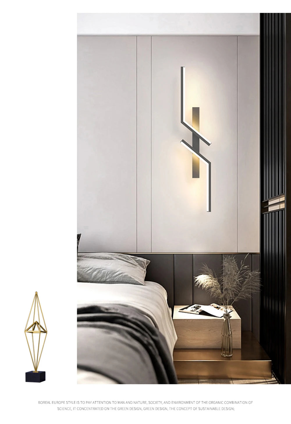 LED Wall Lamp Modern Minimalist Strip Wall Decor Lights Lighting IN USA.