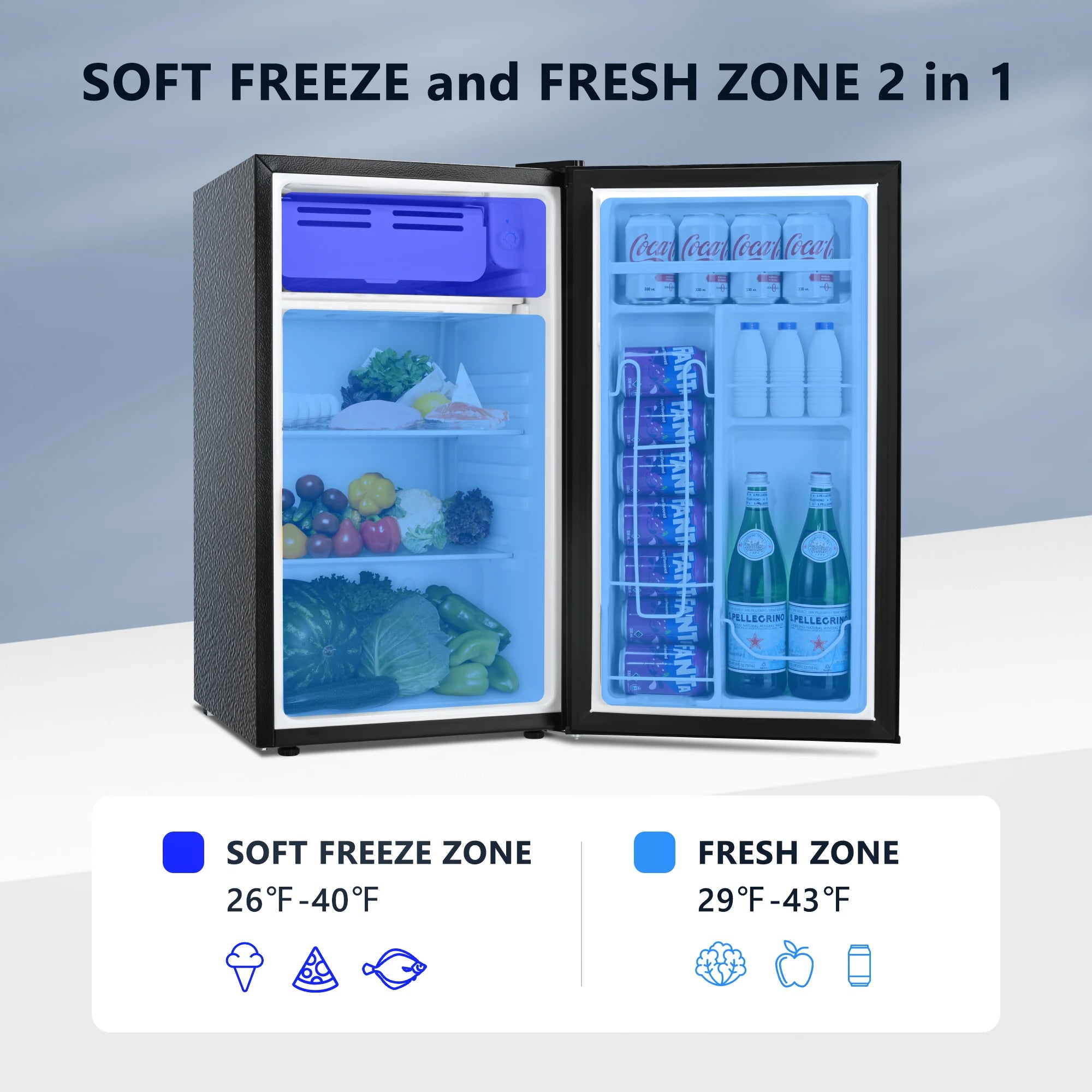 Mini Fridge Freezer, Compact Design Mini Refrigerator IN USA.