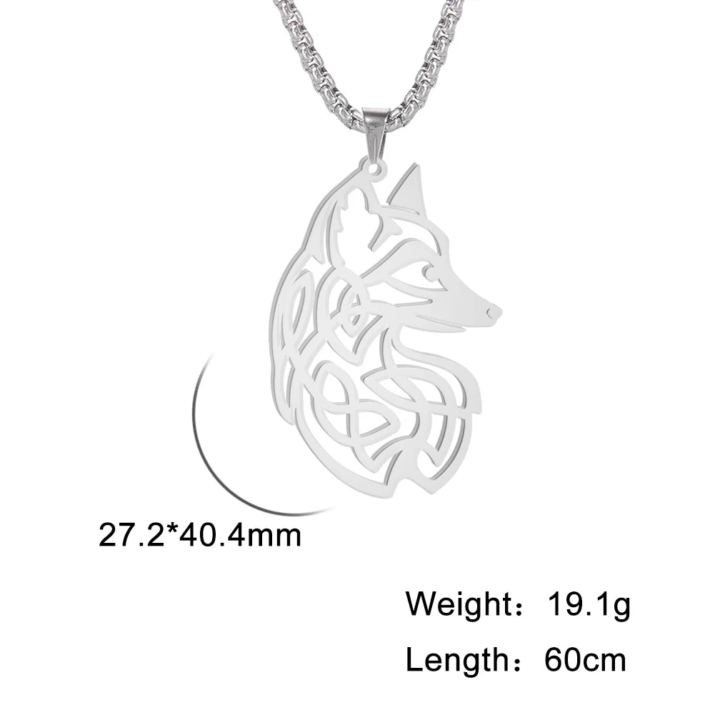 My shape Wolf Necklace Men Women Stainless Steel in USA