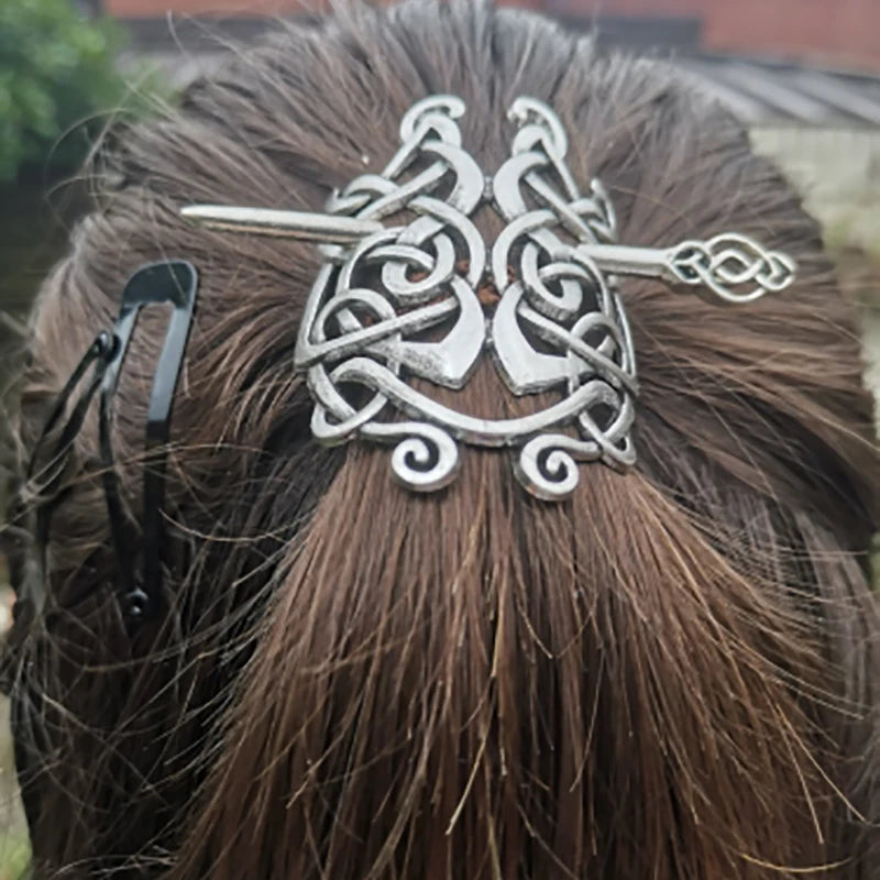 Viking Hairpin Celtics Knots Crown Vintage Metal Hair Stick Runes in USA