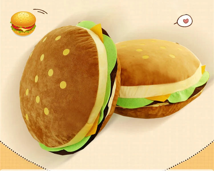 New creative burger plush toy soft padded in USA