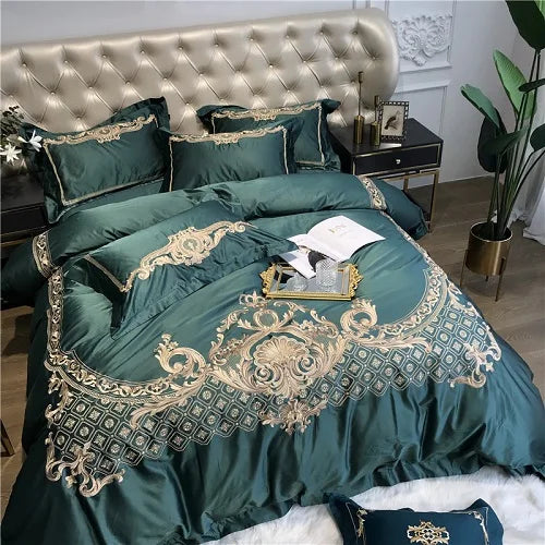 Premium Chic Embroidery Duvet Cover Bed Sheet set in USA