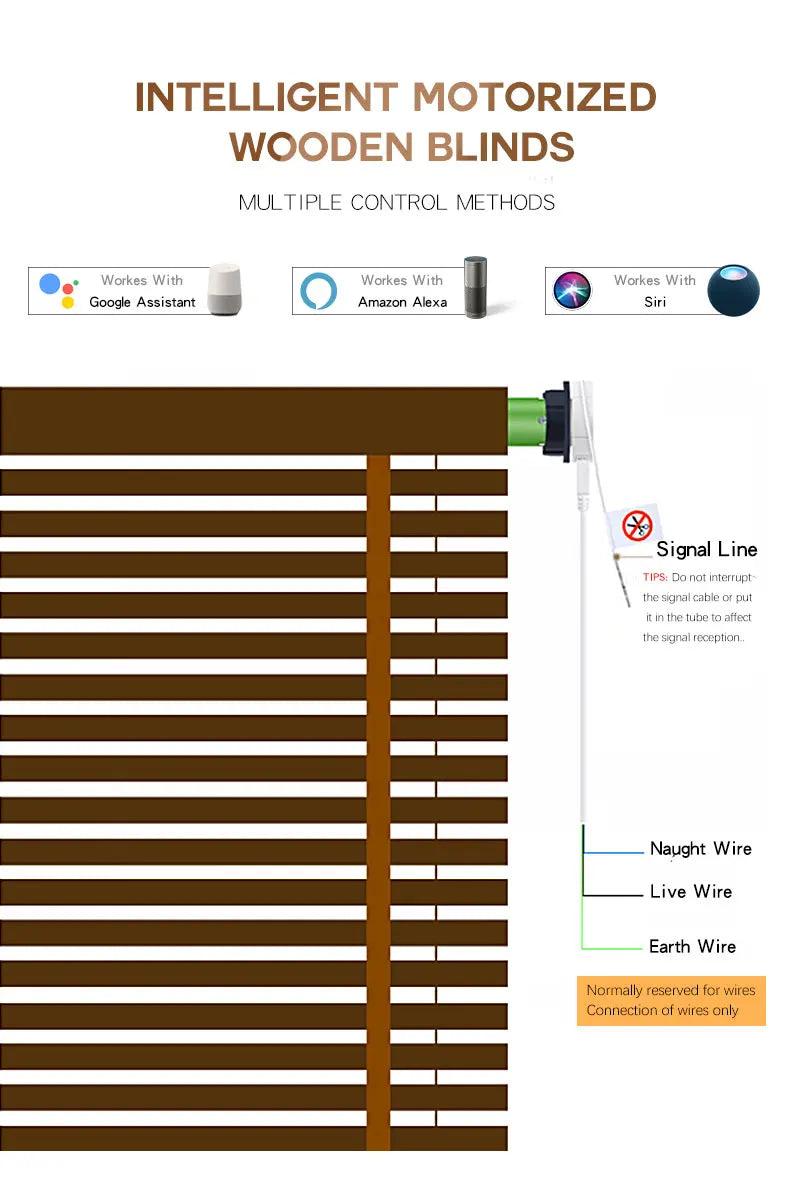 Smart Shutters shades Wooden Tuya Smart Life Alexa Googl