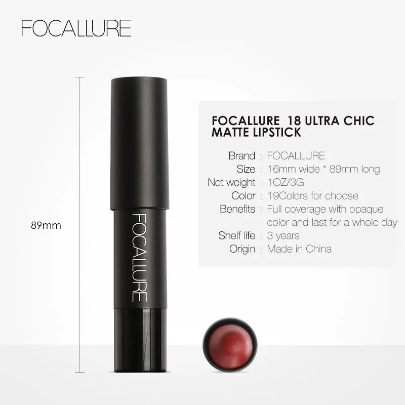 FOCALLURE Colors Matte Lipstick Long Lasting Waterproof Sexy in USA