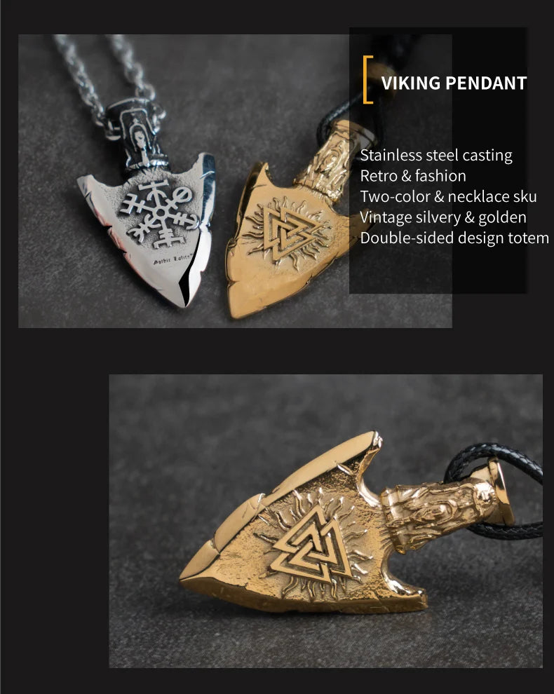 Nordic Viking valknut neckla men Gold Color in USA