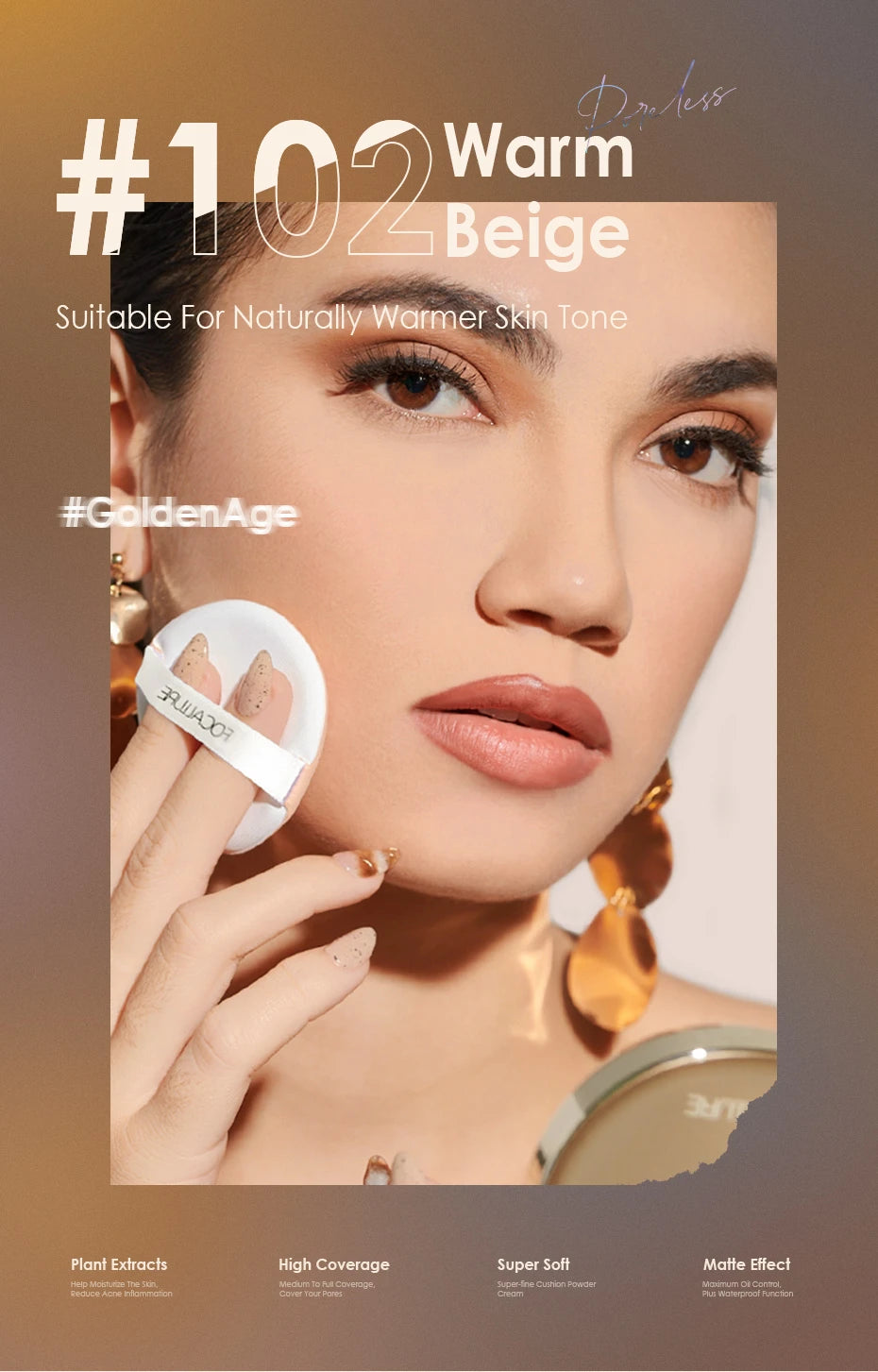 FOCALLURE Waterproof Matte Air Cushion Poreless BB＆CC Cream in USA