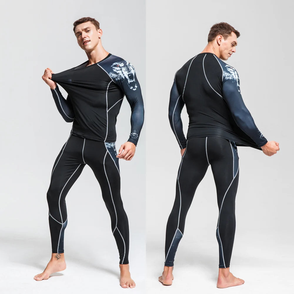 Men's Sports Suit MMA rashgard male Quick drying Sportswear in USA