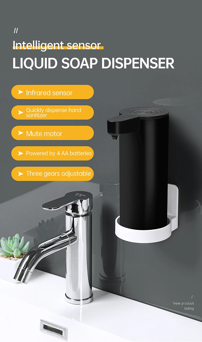 Automatic Sensor Soap Dispenser Black Bathroom Accessories