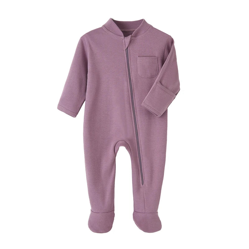 Cotton Newborn Baby Clothes Solid Color Jumpsuit in USA