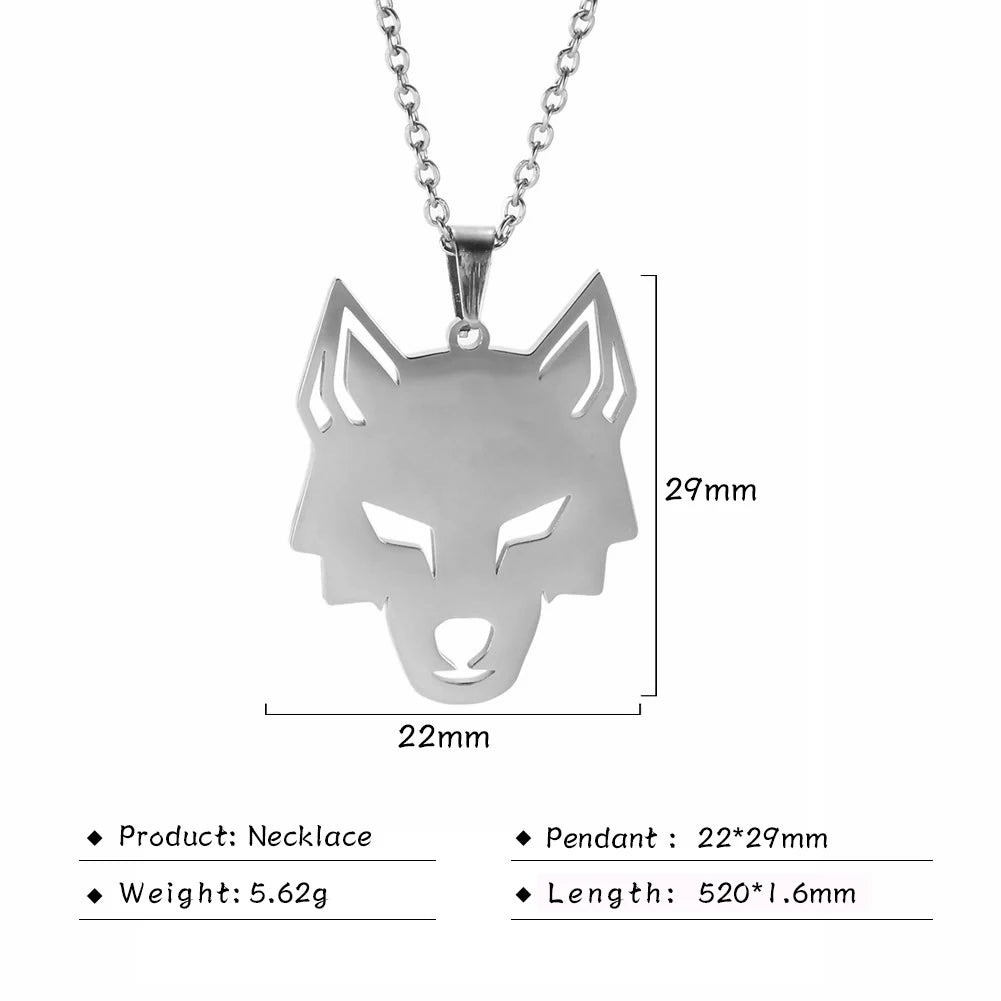 My shape Wolf Necklace Men Women Stainless Steel in USA