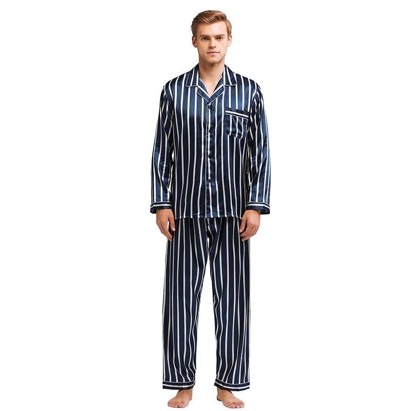 Tony&Candice Men's Satin Silk Pajama Set Men Pajamas Silk in USA