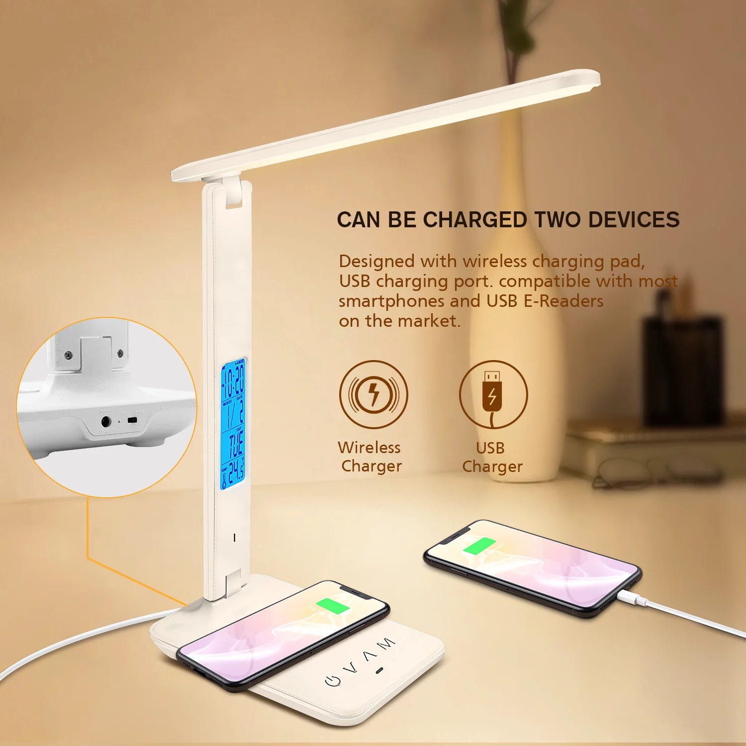 LAOPAO QI Wireless Charging LED Desk Lamp in USA.