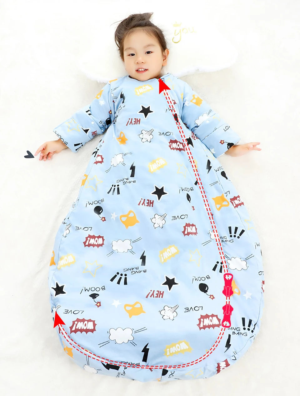 Baby Sleeping Bag Winter Thick Detachable Sleeves in USA