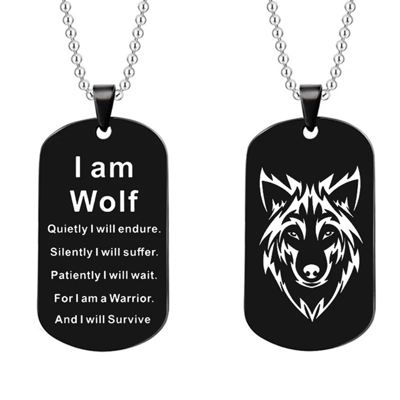 Fashion Wolf Pendant Necklace Double Side in USA