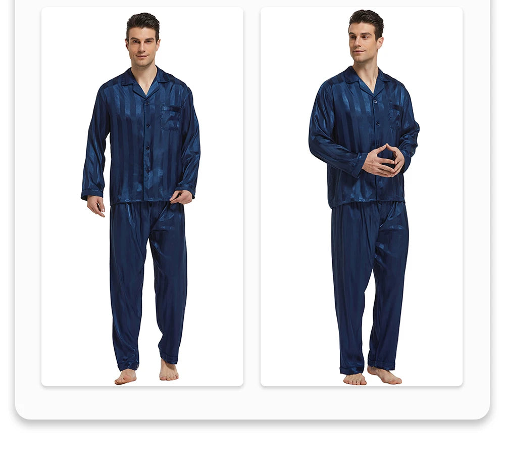 Tony&Candice Men's Satin Silk Pajama Set Men Pajamas Silk in USA